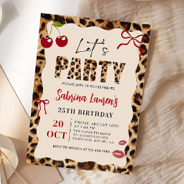 Let’s Party Leopard Cheetah Birthday Invitation Einladung