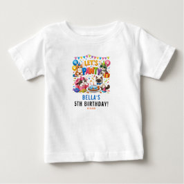 Let’s Pawty Cat 5th Birthday | Cute Kitty Birthday Baby T-shirt