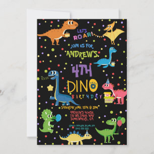 LET S ROAR farbenfroh und Niedlich Dinosaurier Geb Einladung