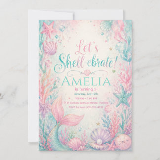 Let’s Shell-ebrate Mermaid Invitation Editable Einladung