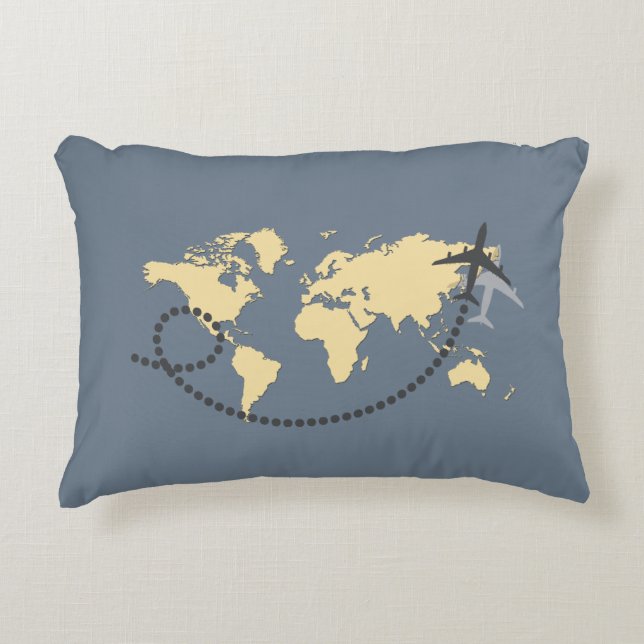 Let’s travel the world illustration dekokissen (Vorderseite)
