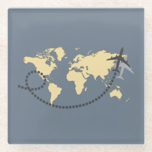 Let’s travel the world illustration glasuntersetzer