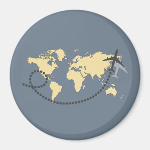 Let’s travel the world illustration magnet