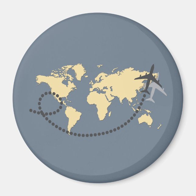 Let’s travel the world illustration magnet (Vorne)