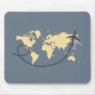 Let’s travel the world illustration mousepad