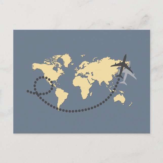 Let’s travel the world illustration postkarte (Vorderseite)