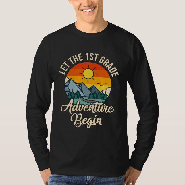 Let The 1st Adventure Begin Student Kids Back To S T-Shirt (Vorderseite)