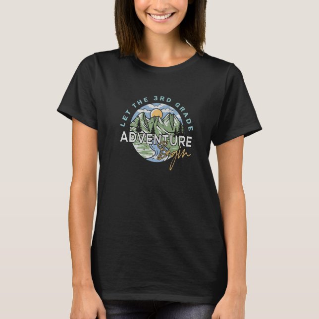 Let The 3rd Grade Adventure Begin Third Grade Back T-Shirt (Vorderseite)