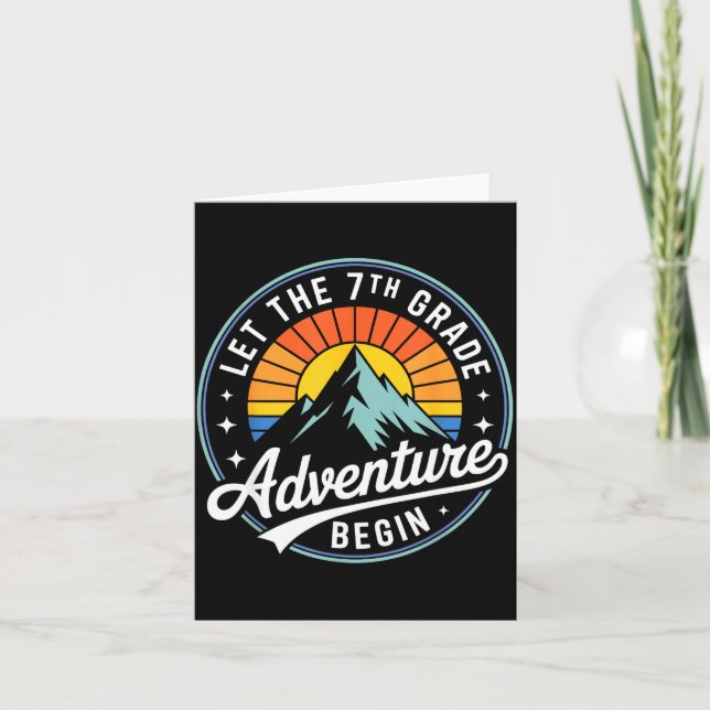 Let The 7th Grade Adventure Begin Back To School S Karte (Vorderseite)