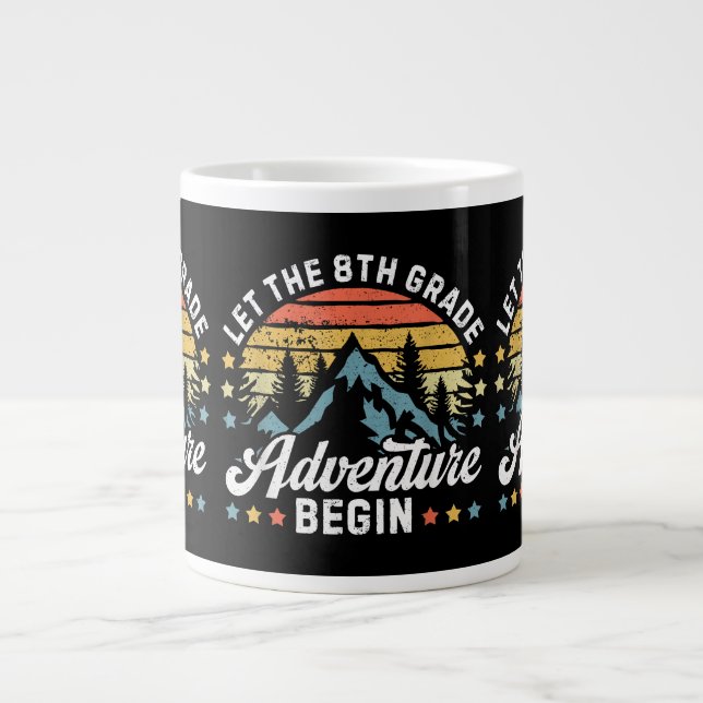 Let the 8th Grade Adventure Begin Back To School T Jumbo-Tasse (Vorderseite)