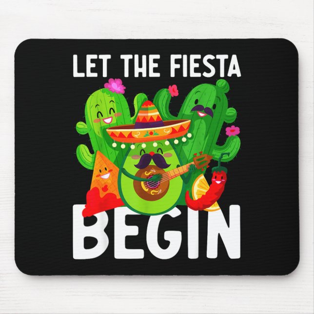 Let the fiesta begin funny cinco de mayo mexican L Mousepad (Vorne)