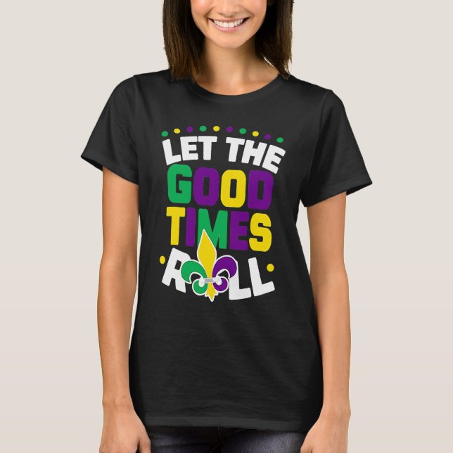 Let The Good Time Roll Jester Bead  Mardi Gras Car T-Shirt (Vorderseite)