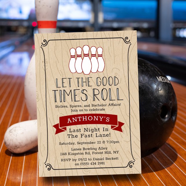 Let the Good Times Roll | Bowling Bachelor Party Einladung (Von Creator hochgeladen)