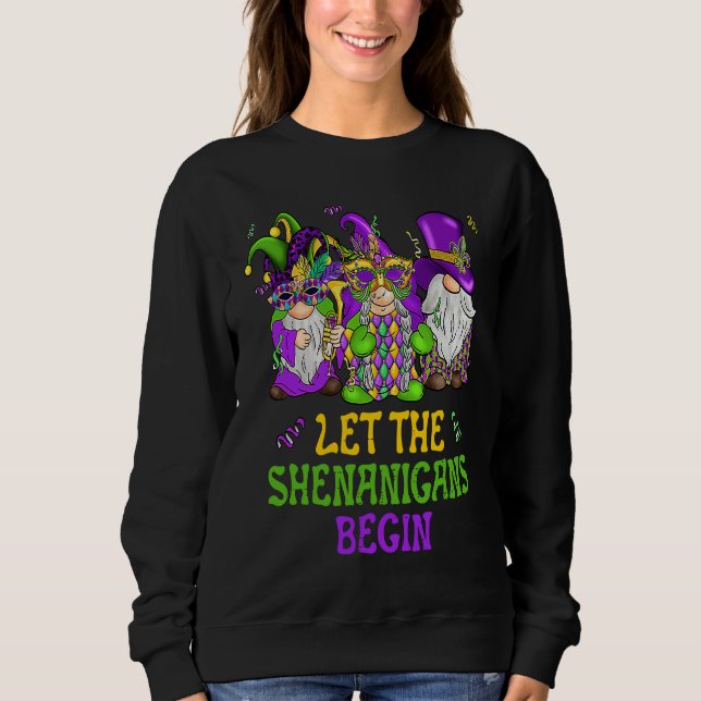 Let The Shenanigans Begin Gnomes Mardi Gras  Men W Sweatshirt (Vorderseite)