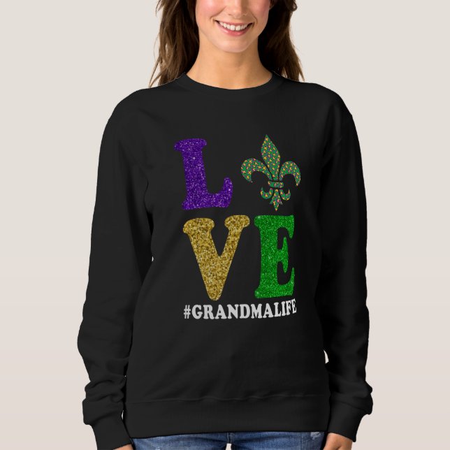 Let The Shenanigans begin Mardi Gras y'all grandma Sweatshirt (Vorderseite)