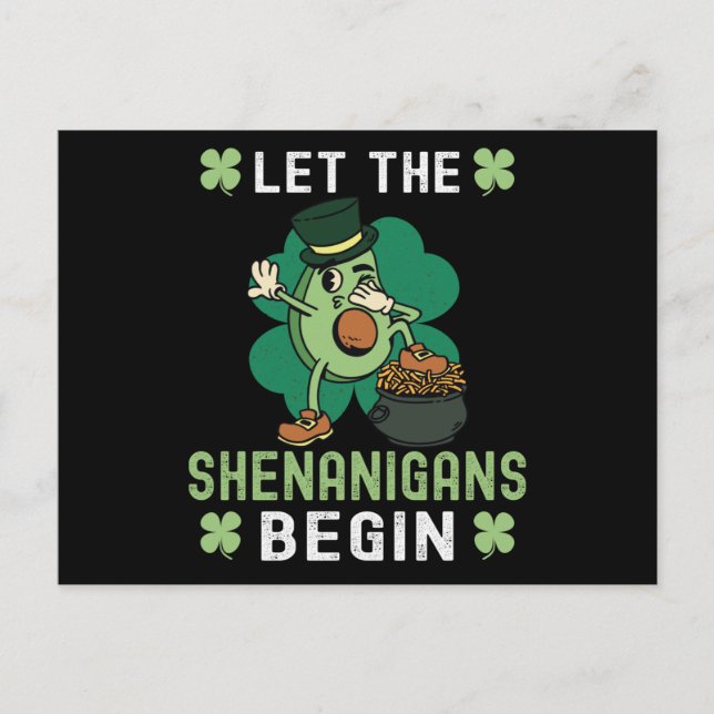 Let The Shenanigans Begin - St Patricks Day Postkarte (Vorderseite)