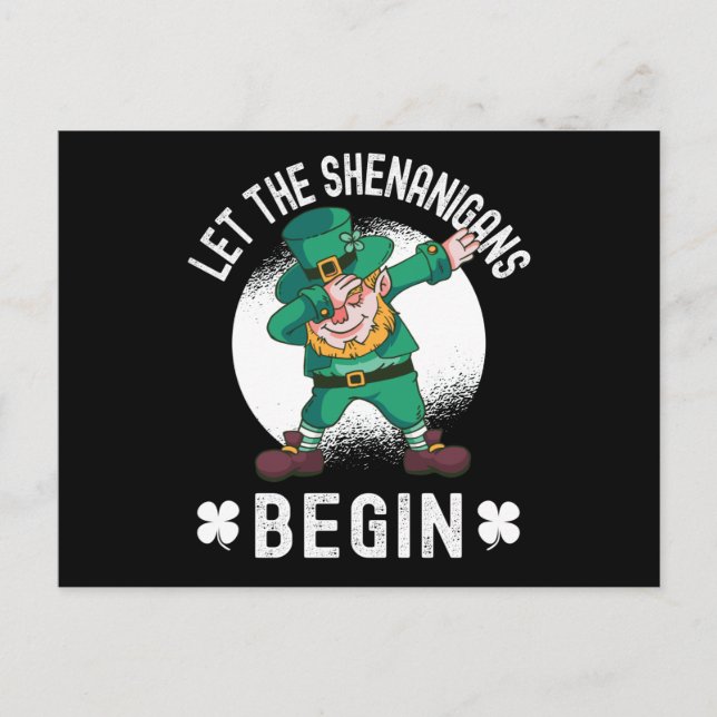 Let The Shenanigans Begin - St Patricks Day Postkarte (Vorderseite)