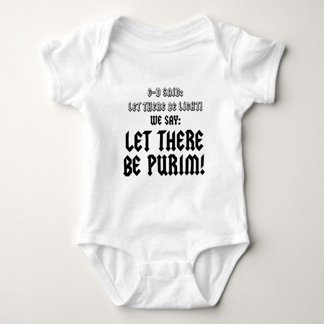 let there be purim baby strampler (Vorderseite)