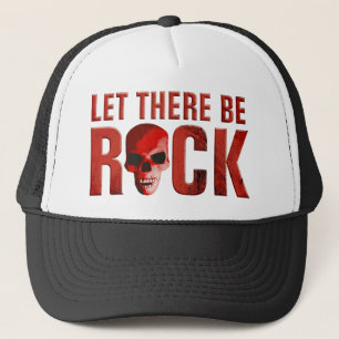 let there be rock skull red truckerkappe