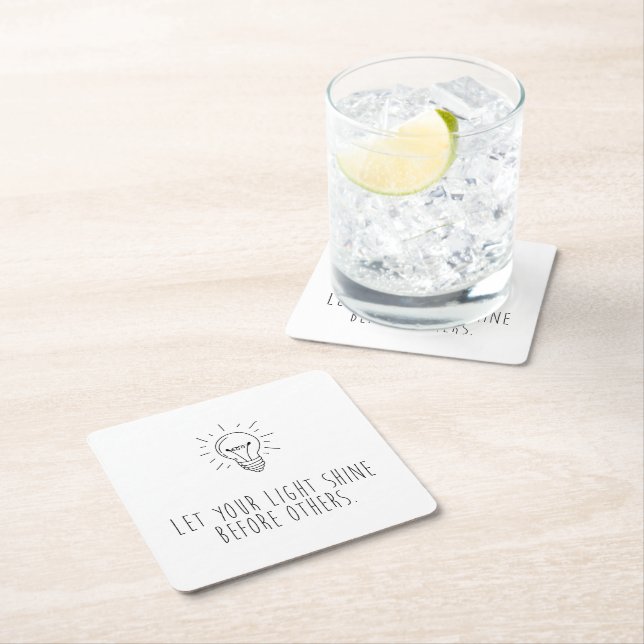 Let You Light Shine Before Others Rechteckiger Pappuntersetzer (Vor Ort)