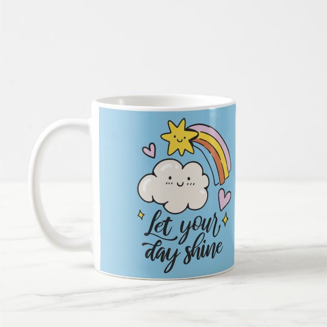 Let Your Day Shine Rainbow Mug – Cute & Uplifting  Kaffeetasse (Links)
