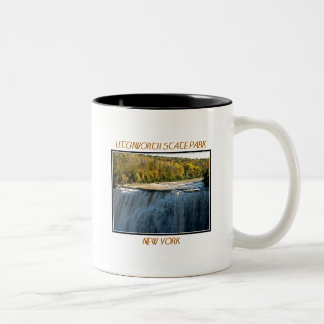 Letchworth Staat Park Middle Falls Zweifarbige Tasse (Rechts)