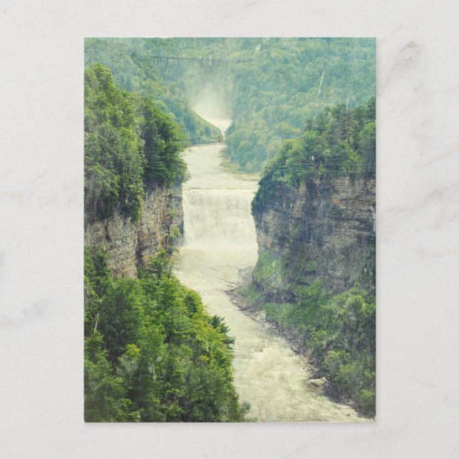 Letchworth Staat Park Wasserfälle Genessee Fluss Postkarte (Vorderseite)