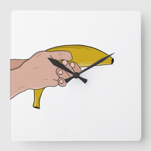 Lethal-Banane Quadratische Wanduhr (Vorderseite)