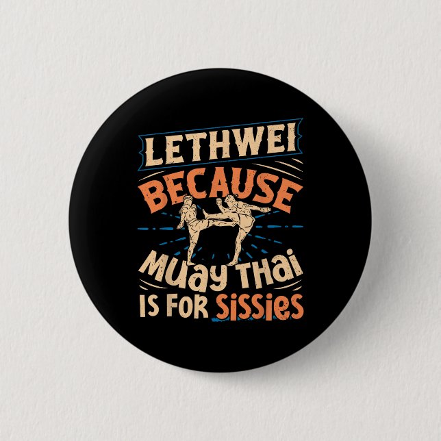 Lethwei Training Myanmar Fighter Burmese Boxing Le Button (Vorderseite)
