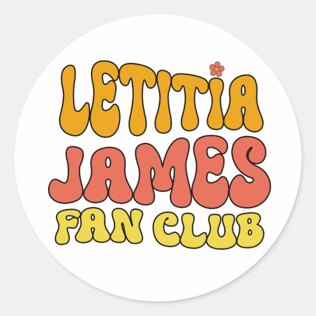Letitia James Fan Club Runder Aufkleber (Vorderseite)