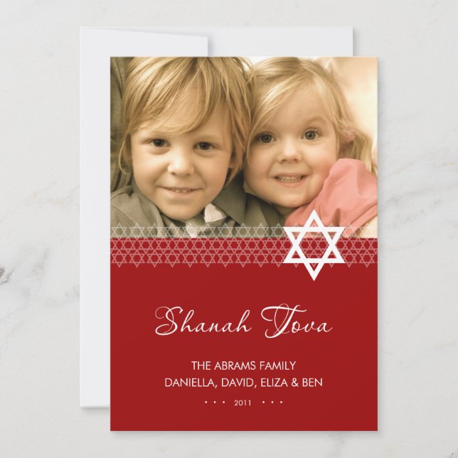 L'étoile de David Rosh Hashanah Photo Carte Plat (Devant)