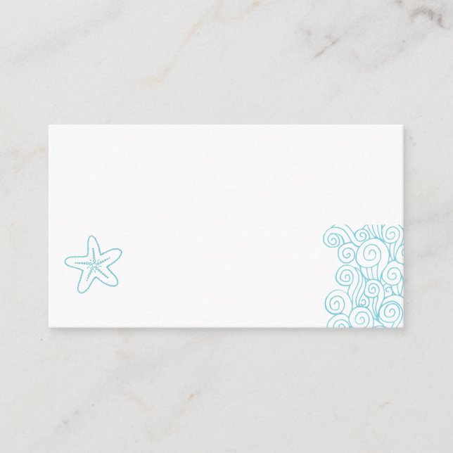 L'étoile de mer mariage tournoie aqua blanc cartes (Devant)