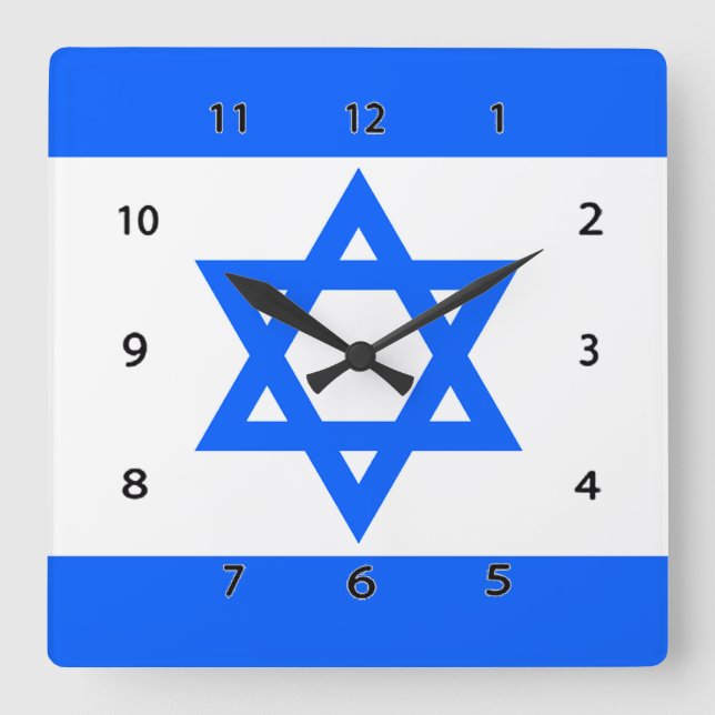 L'étoile du drapeau israélien de David Mur Horloge (Recto)