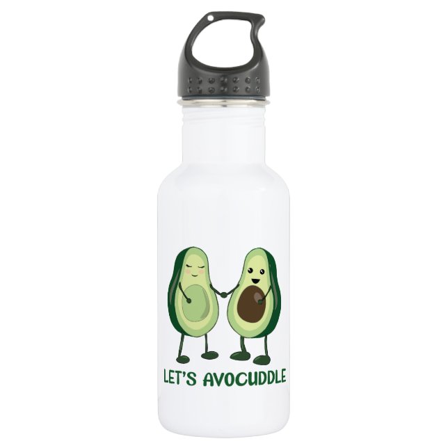 Let's Avocuddle - Funny Avocado Pun Edelstahlflasche (Vorderseite)