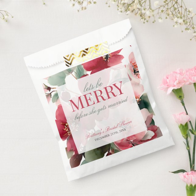 Let's Be Merry Christmas Bridal Shower Geschenktütchen (Versiegelt)