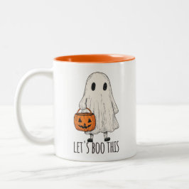 Let's Boo This Fun Ghost Trick or Treat Zweifarbige Tasse