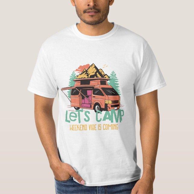 LET'S CAMP Wochenendvibes T-Shirt (Vorderseite)