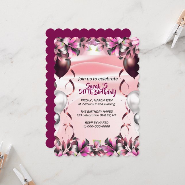 Let's Celebrate Invitation Template, Editable Surp Einladung (Vorderseite/Rückseite Beispiel)