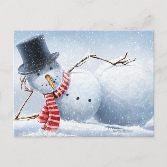 Let's Chill Sexy Snowman Holiday Postcard Postkarte (Vorderseite)