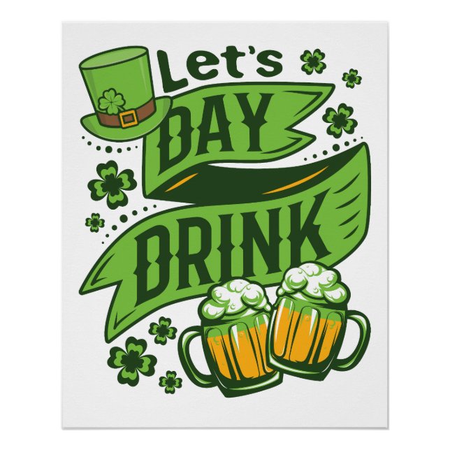 Let's Day Drink St Patricks Day Drinking Poster (Vorderseite)