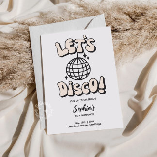 Let's Disco Birthday White Party Einladung