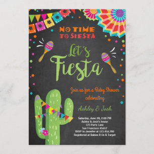 Let's Fiesta Baby Shower Einladung Mexican Cactus