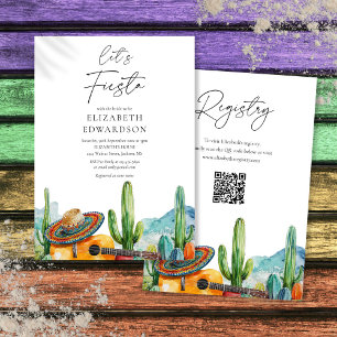 Let's Fiesta Watercolor QR-Code Junggesellinnenabs Einladung