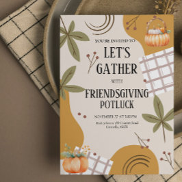 Let's Gather Friendsgiving Potluck Thanksgiving  Einladung