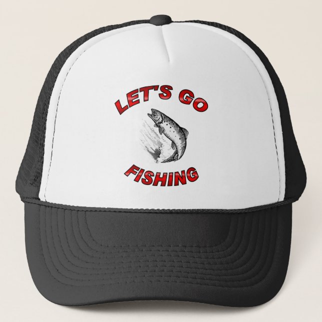 Lets gehen zu fischen truckerkappe (Vorderseite)