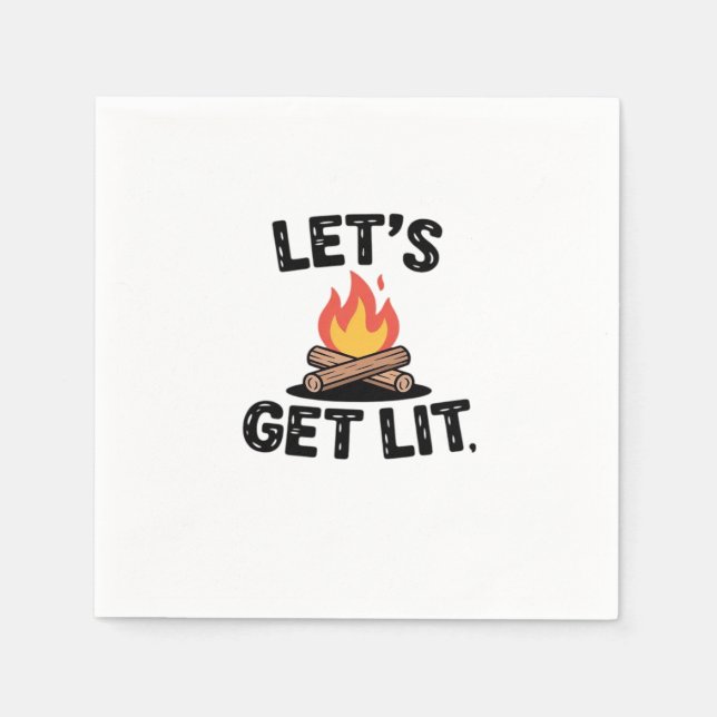 Let's Get Lit - Campfire Vibes - Camping Adventure Serviette (Vorderseite)