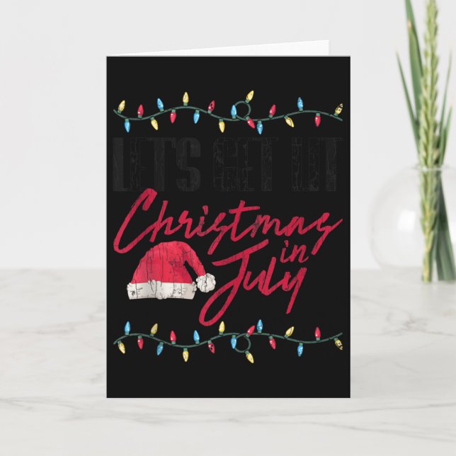 Let's Get Lit Funny Christmas In July Graphic Tank Karte (Vorderseite)