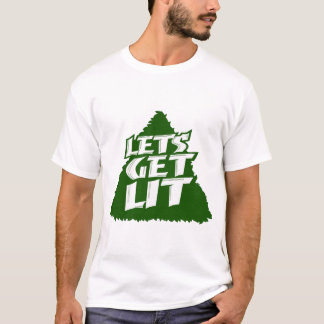 "Let's Get Lit" Funny Christmas Tree Holiday Party T-Shirt