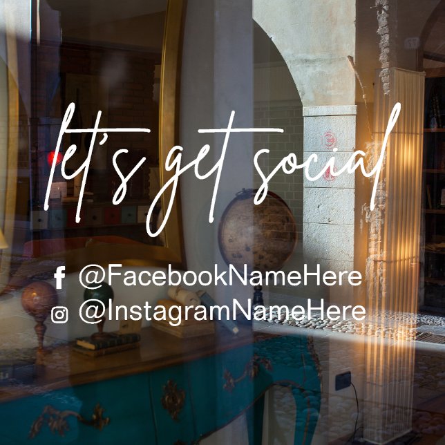 LET'S get SOCIAL - Social Media Instagram Facebook Fensteraufkleber (Von Creator hochgeladen)