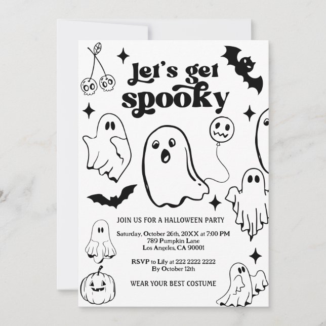  Let's Get Spooky,Halloween party Einladung (Vorderseite)